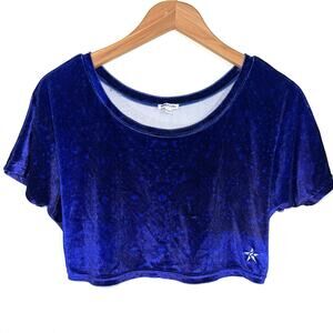 Rebel Athletics Youth Purple Printed Stretch Velvet Cheer Crop Top Size YL